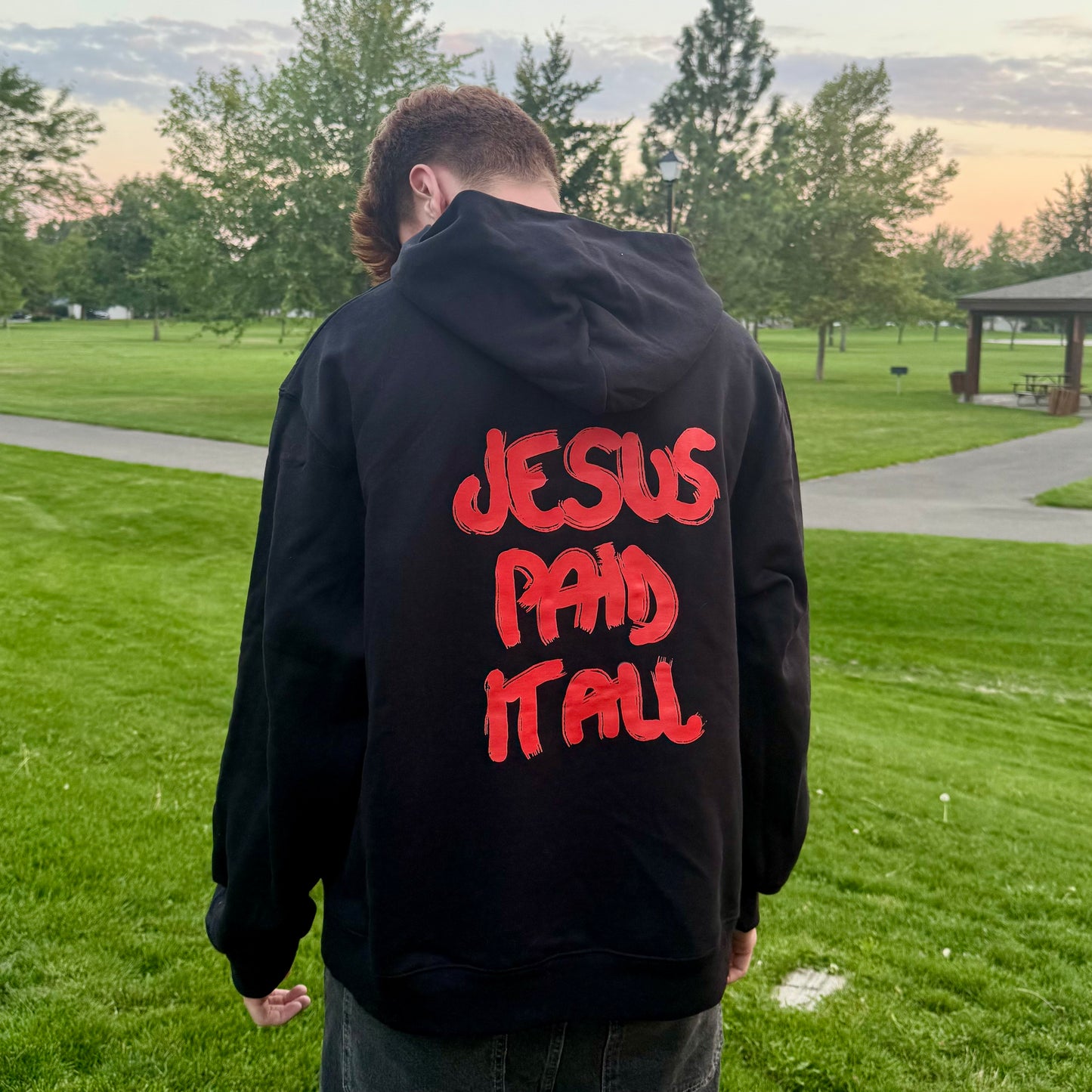 Jesus Paid it All - Black - Graffiti Hoodie